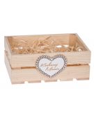 Skrzynka 31x22x12 z białym sercem dla mamy, grawer