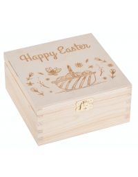 Pudełko drewniane 16x16cm prezent na Wielkanoc grawer