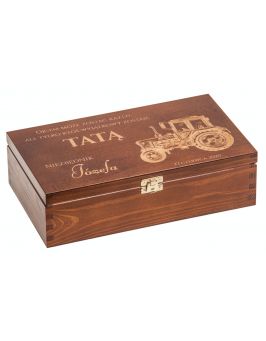 Pudełko drewniane (nela 8), kolor orzech  Dzień Ojca grawer
