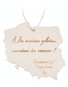 Drewniana Zawieszka do auta samochodu mapa grawer