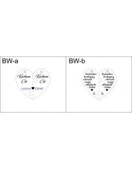 Drewniany brelok - połówki serca Z GRAWEREM