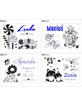 Białe pudełko 22x16cm z metryczką dziecka