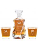Karafka do whisky i 2 szklanki grawer