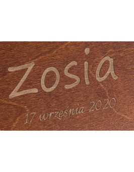Skrzynka wspomnień 30x20, metryczka, kolor orzech grawer