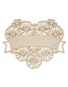 Serce serduszko ze wstążką ozdoba decoupage