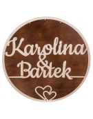 KOŁO WIANEK z imionami NA ŚCIANKĘ WESELE ŚLUB 70cm