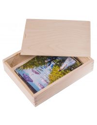 Drewniane pudełko na zdjęcia 15x23 cm