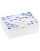 PREZENT dla MAMY Pudełko DREWNIANE 22x16 kolor biały nadruk