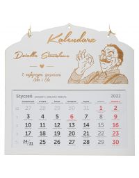 Kalendarz na Dzień babci i Dziadka prezent grawer kolor biały