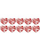 10x Serce serduszko ozdoba na walentynki, ślub, kolor czerwony W1