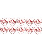 Serce serduszko ozdoba decoupage kolor czerwony W2 10szt