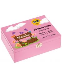 Pudełko wspomnień prezent 22x16, kolor różowy, nadruk