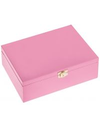 Pudełko drewniane chrzest roczek, 22x16, kolor różowy