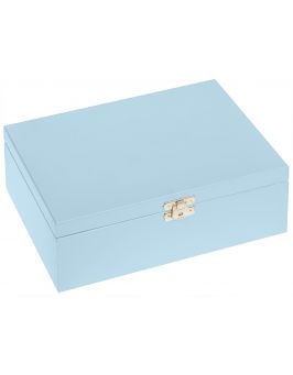 Pudełko drewniane chrzest roczek, 22x16, kolor niebieski