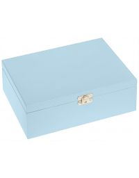 Pudełko drewniane chrzest roczek, 22x16, kolor niebieski