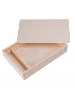 Drewniane pudełko na zdjęcia i pendrive 15x23 cm