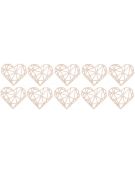 10x Diamentowe serce serduszo drewniane 6cm