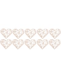 10x Diamentowe serce serduszo drewniane 6cm