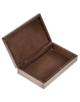Pudełko drewniane, pojemnik magnes 22x14, kolor brąz
