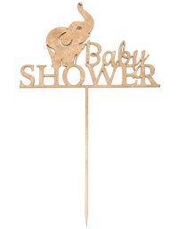 Topper na tort Baby Shower złoty