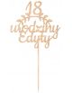 Topper na tort 18 urodziny + imię złoty