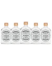 5x Butelka na nalewkę szklana Piersiówka 200ml, nadruk