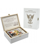 Pudełko + Biblia na Komunię pismo święte, 22x16, kolor biały, grawer