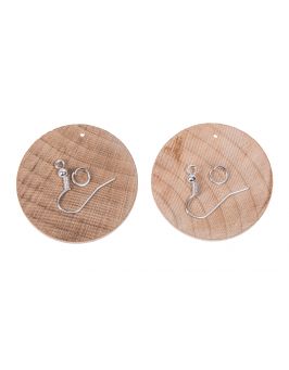 Kolczyki drewniane okrągłe 3,5cm-2