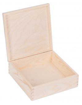 Drewniane pudełko pojemnik 22x22 cm