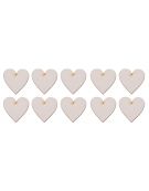 Drewniane serce zawieszka 4x4 cm 10 szt.