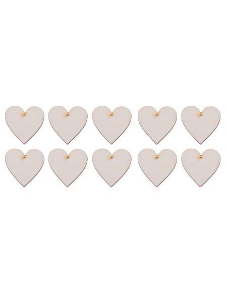 Drewniane serce zawieszka 4x4cm 10 szt. Drewniane serce zawieszka 4x4cm 10 szt.