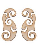 Ażurowa dekoracja z drewna A3 2 szt.