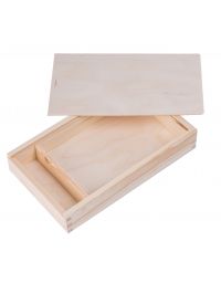 Drewniane pudełko na zdjęcia i pendrive 15x21 cm