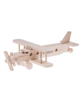 Drewniany samolot dwupłatowiec zabawka