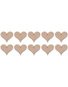 Drewniane serce 2 3x3 cm zawieszka 10 szt.