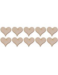 Drewniane serce 2 2x2 cm 10 szt.