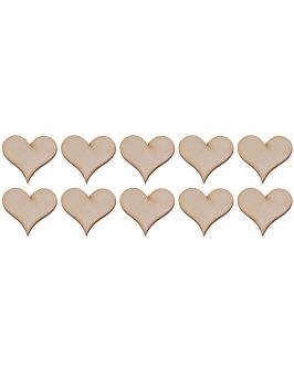 Drewniane serce-2 3x3cm 10 szt.
