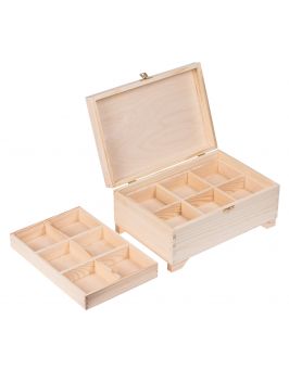  Kufer sosnowy 30x20cm z dwoma wkładkami i zapięciem