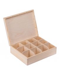 Drewniane pudełko pojemnik na herbatę herbaciarka NELA 12