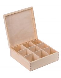 Pudełko drewniane, pojemnik na herbatę herbaciarka NELA 9