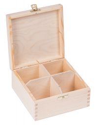 Drewniane pudełko pojemnik na herbatę herbaciarka NELA 4-Z