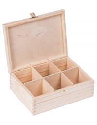 Pudełko drewniane, pojemnik na herbatę herbaciarka NELA 6-Z
