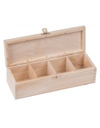 Pudełko drewniane  pojemnik na herbatę herbaciarka NELA 4PZ