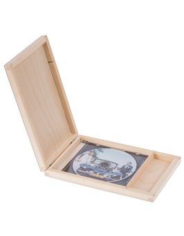 Drewniane pudełko na płyty CD i pendrive