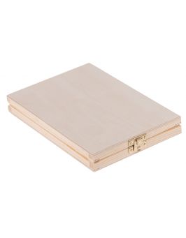 Drewniane pudełko na płyty CD i pendrive z zapięciem