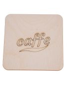Podkładka pod kubek z grawerem CAFFE kwadrat 10x10 cm