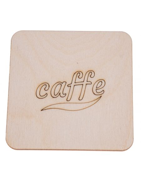 Podkładka pod kubek z grawerem CAFFE kwadrat 10x10 cm Podkładka pod kubek z grawerem CAFFE kwadrat 10x10 cm