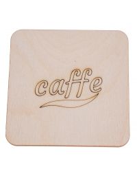 Podkładka pod kubek z grawerem CAFFE kwadrat 10x10 cm