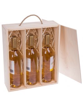 Drewniane pudełko na 3 wina Carmen IX