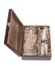 Drewniane pudełko na alkohol Aleksy - kolor ciemny brąz